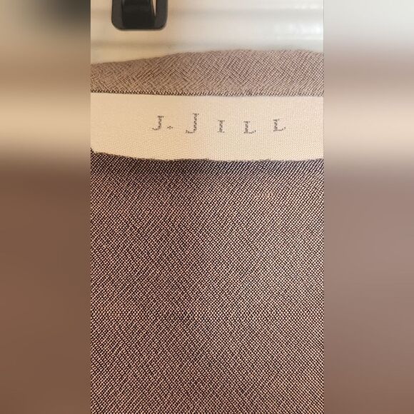 J. Jill 8 Brown 100% SILK 3/4 Sleeve Buttons Up Collared Women's Shirt Blouse - Picture 4 of 11